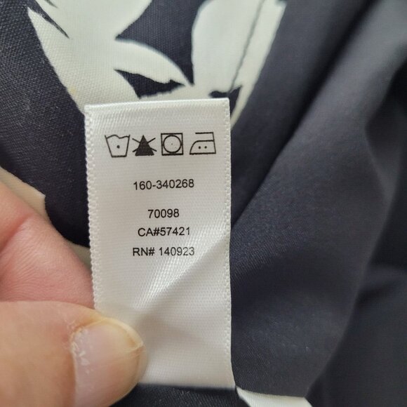 Loft‎ Skirt Women14 Black White Floral Lined Pencil Back Slit Skirt Office - Picture 8 of 11